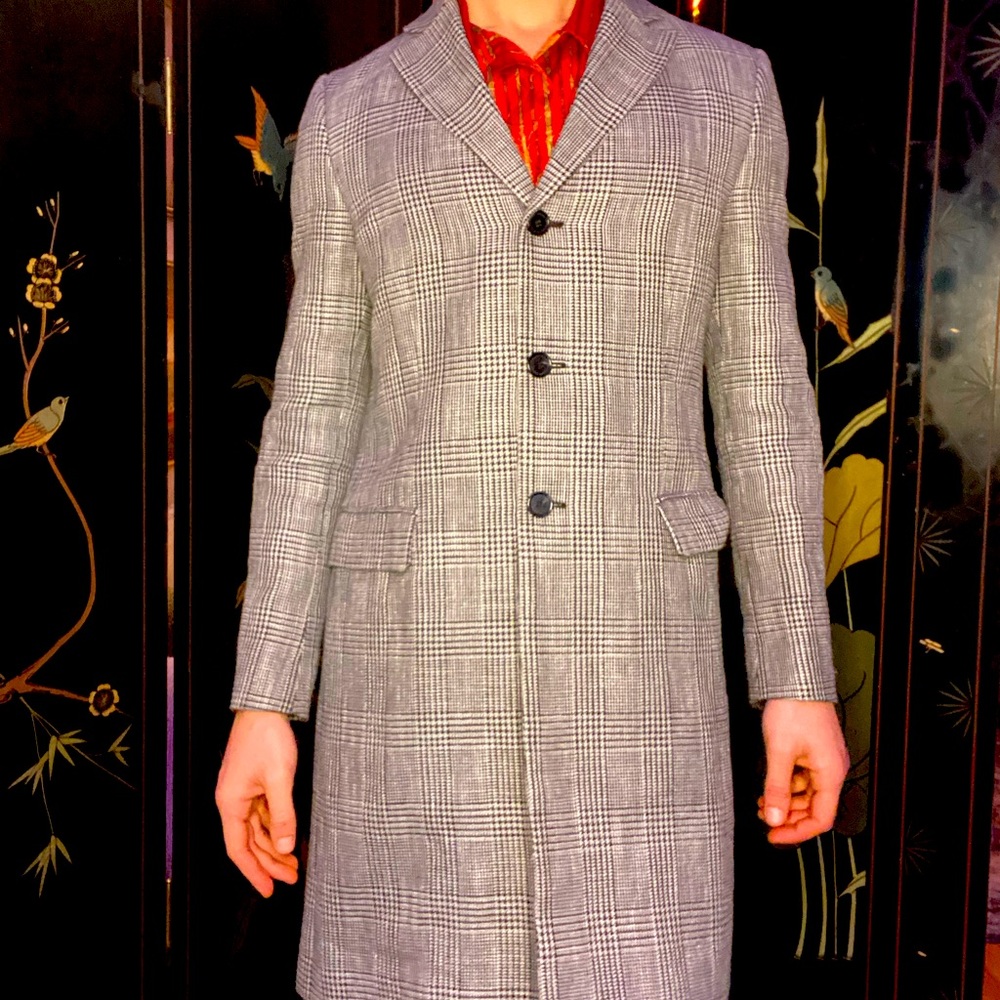 Acne Studios Houndstooth Topcoat, Size 46